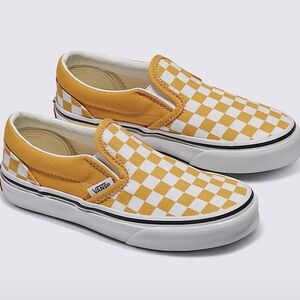 Vans Yellow Checkered Slip-On Sneakers